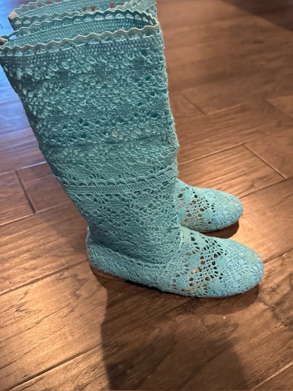 Turquoise crochet Boots - Women Accessories